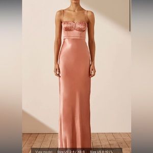 Shona joy la lune corded ruched maxi dress in antique rose